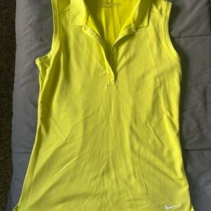 Nike Yellow Sleeveless Polo Tank Top